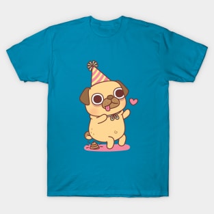 Cute Little Pug Poops At Party Funny T-Shirt